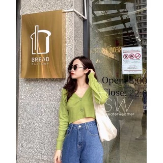 Áo len khoác cardigan dáng croptop 2 khuy(cúc) cài (x29#)