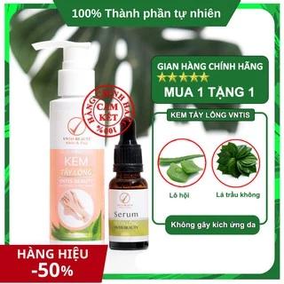 [FreeShip] Kem Tẩy Lông VNTIS BEAUTY Triệt Lông vĩnh viễn từ trầu không, nha đam an toàn, không đau rát