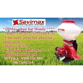 Máy phun khử trùng Honda VH-26L GX35 đa năng: phun nước, phun vôi bột khử khuẩn, phun hạt xạ phân