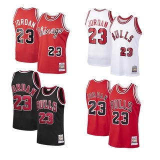 Retro Chicago Bulls 23 Michael JordanJersey Thêu Nam Áo Bóng Rổ NBA Mùa Hè