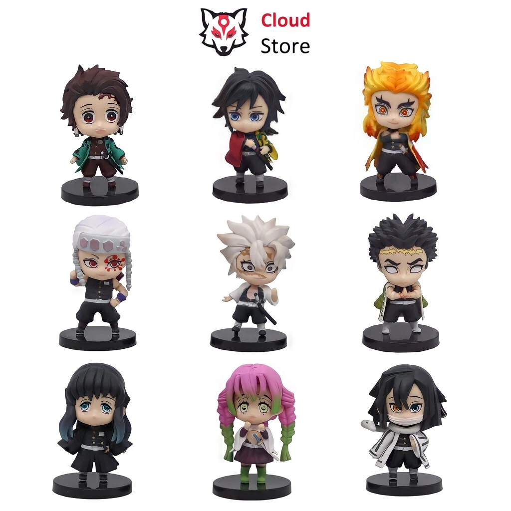 Mô hình Kimetsu No Yaiba CLOUD STORE cao 7cm rộng 4.5cm, figure anime thanh gươm diệt quỷ chibi tanjiro, zenitsu, nezuko