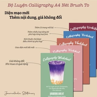Bộ Giấy Luyện Chữ A4 Calligraphy/Brush Lettering - Nét Brush To - Journalholic Stationery
