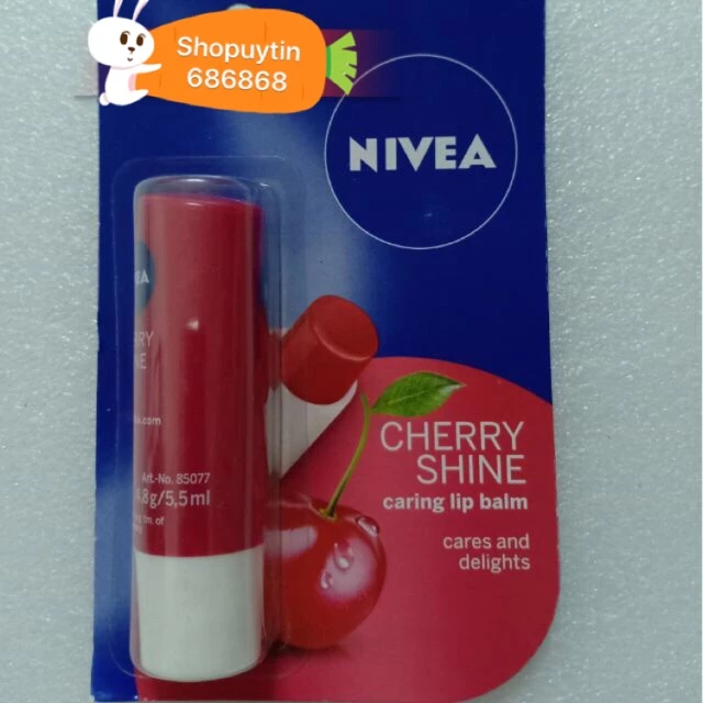 Son dưỡng ẩm Nivea Cherry Shine mà hồng đào