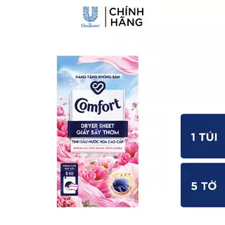 [HC Gift] Giấy Thơm Comfort Dành Cho Máy Sấy Quần Áo Hương Mẫu Đơn Và Hoa Hồng Ohara 5 Tờ/túi