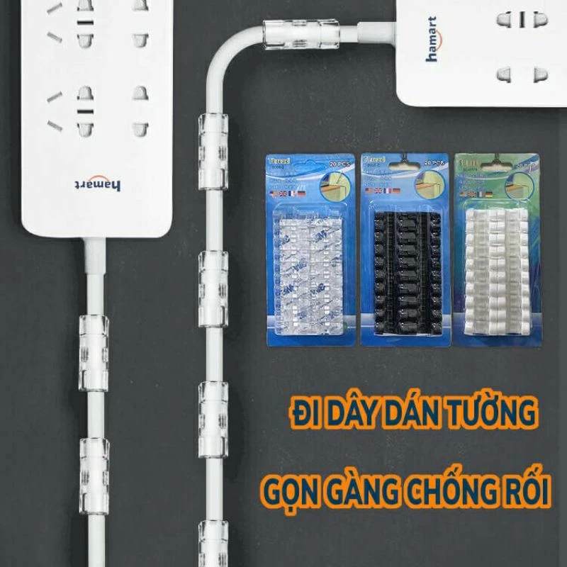 BỘ 20 MIẾNG DÁN TƯỜNG ĐI DÂY ĐIỆN ĐA NĂNG