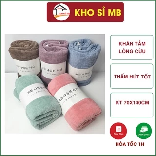 khăn tắm lớn 70x140 dạng trơn mềm, mịn, thấm nước tốt, khăn tắm lông cừu hàn quốc cao cấp kho sỉ mb