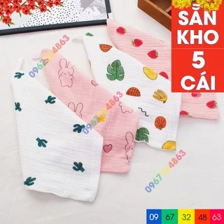 Sét 5 khăn sữa SỢI TRE 2 LỚP SIZE TO MOLA CAO CẤP cho bé