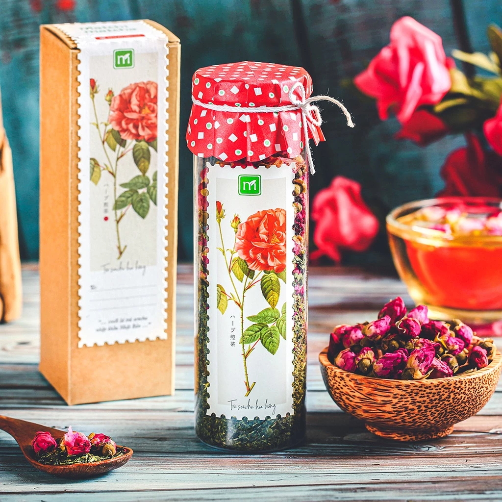 Trà sencha hoa hồng Langfarm x Matchi Matcha - 100% lá trà sencha nhập khẩu Nhật Bản