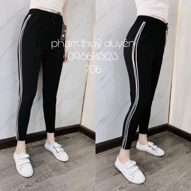 Quần Thể Thao Nữ Jogger 3 Sọc, chất umi hàn ( siêu đẹp )