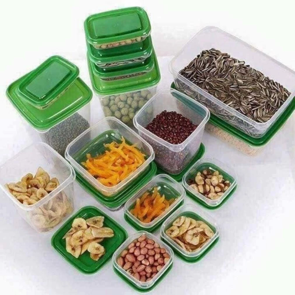 Hộp bảo quản thực phẩm 17 món, hộp đựng thực phẩm đồ ăn trong tủ lạnh bằng nhựa cao cấp, kháng khuẩn, khử mùi an toàn