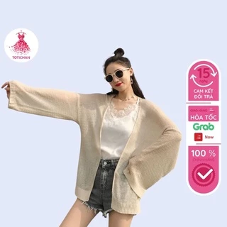 Áo khoác cardigan nữ len mỏng form rộng siêu hot TOTICHAN AK01