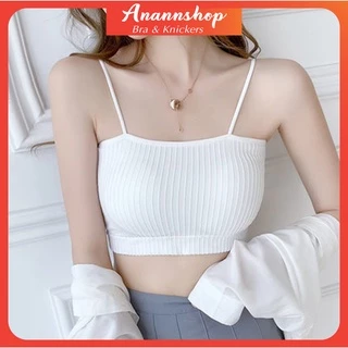 Áo Lót Bra Nữ Cotton Gân Tăm Hai Dây Gợi Cảm Chất Len Tăm Thấm Hút Mồ Hôi 809