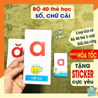 Bộ thẻ học thông minh nhận biết chữ cái Tiếng Việt và số cho bé