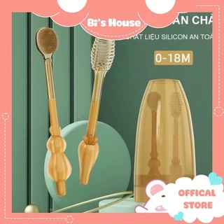 🌟[ TOP BÁN CHẠY ] Sét Rơ Lưỡi + Bàn Chải Silicon Cho Bé 0-18 THÁNG [ ẢNH THẬT ]🍀