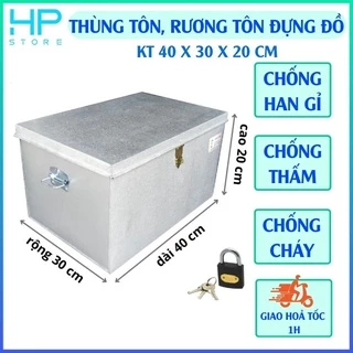 Thùng tôn, rương tôn đựng đồ đa năng có khóa KT 40 x 30 x 20 cm