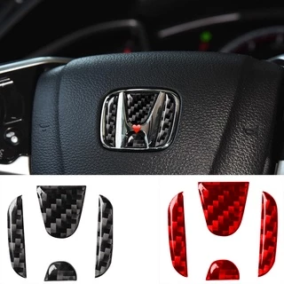 Miếng Dán In Hình logo Bằng Sợi carbon Trang Trí Cho Vô Lăng Xe Hơi Honda Civic dio crv fit CR-V Accord Odyssey