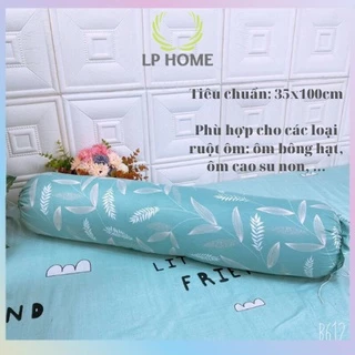 Vỏ gối ôm người lớn cotton poly nhiều màu sắc nét đáng yêu LPHome - 35x100