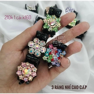 [cao cấp] size mini - kẹp tóc càng cua 3 răng đính đá màu nhiều kiểu