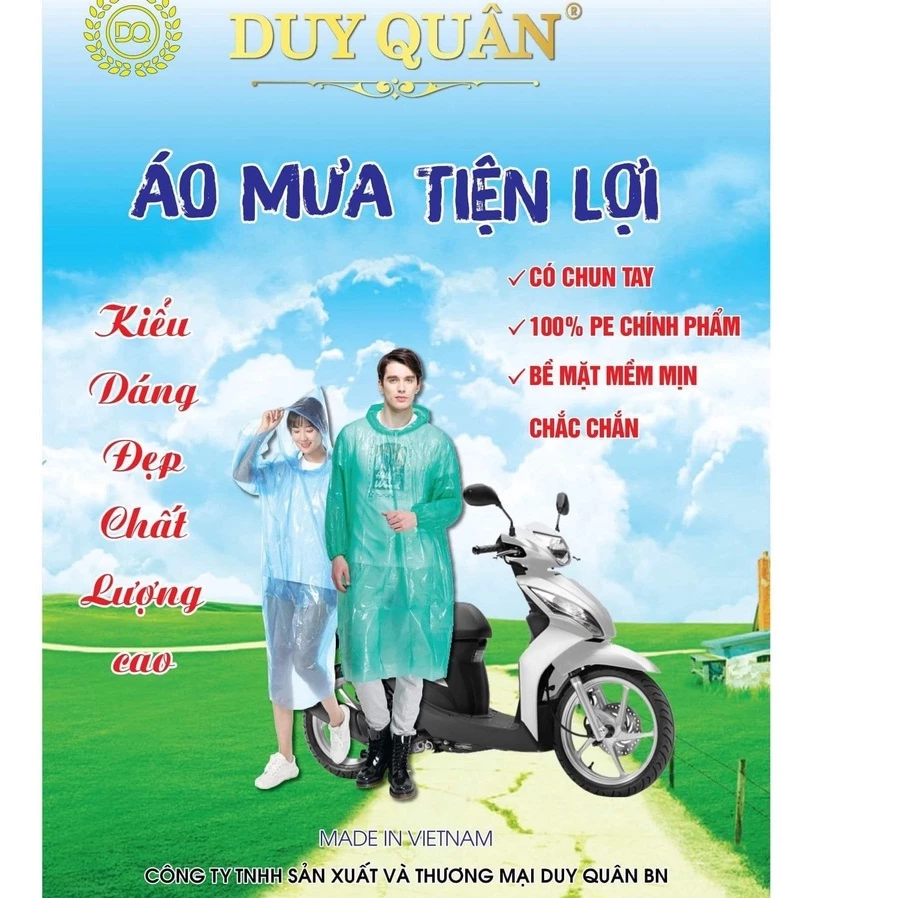 combo 5 Áo mưa túi tiện lợi họa tiết duy quân , hàng loại chuẩn loại 1
