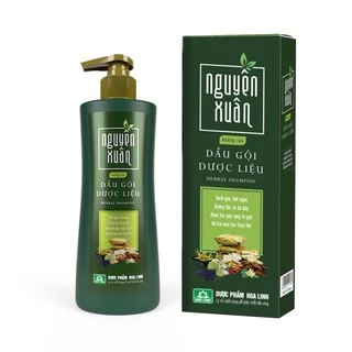 Dầu gội dược liệu Nguyên Xuân Herbal Shampoo Hoa Linh dưỡng tóc phục hồi hư tổn 250ml - Chai xanh