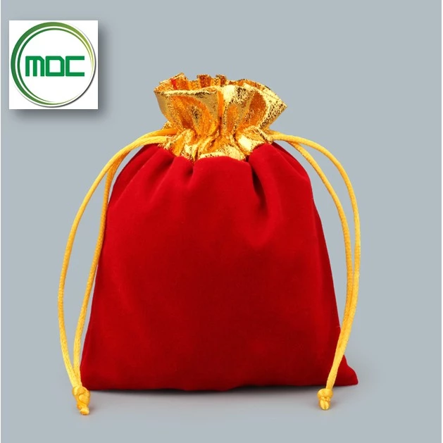 combo 3 Túi rút nhung may mắn size 10x13 cm màu đỏ loại mịn đẹp