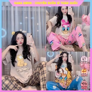 [BỘ PIJAMA] Bộ Mặc Nhà Quần Dài, Bộ Đồ Ngủ Nữ Chất Cotton Hình Dễ Thương