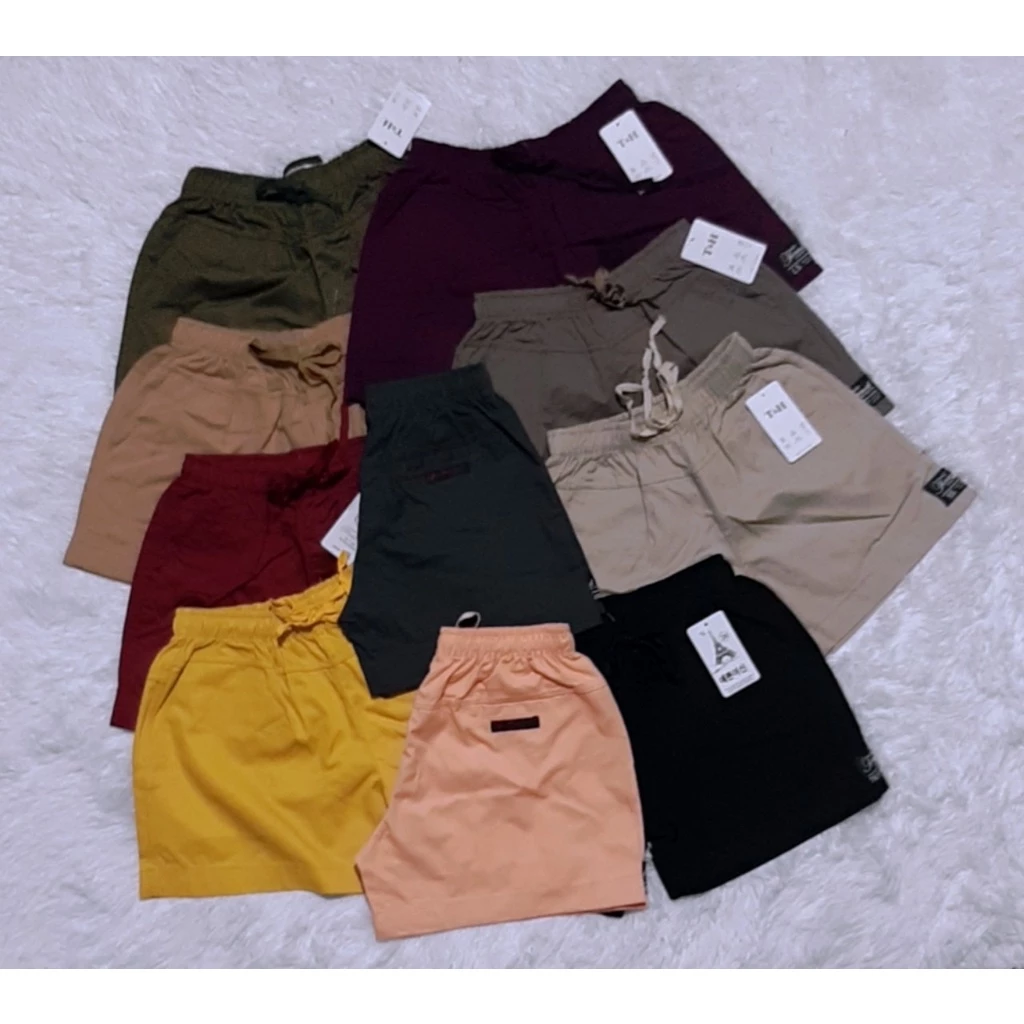 Quần short khaki nữ lưng thun lai ngang