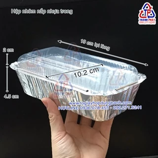 50c Hộp nhôm 1650 bạc nắp nhựa trong - Hộp nướng bánh bò thốt nốt