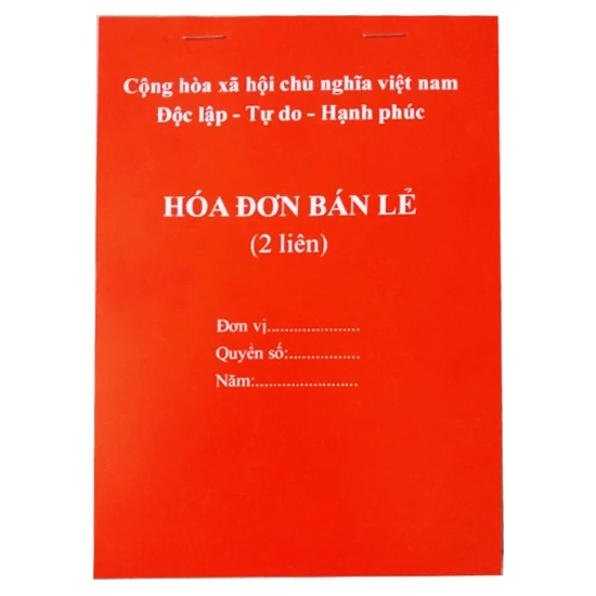 Compo 10 quyển hoá đơn bán lẻ 1 liên, 2 liên, 3 liên khổ A5