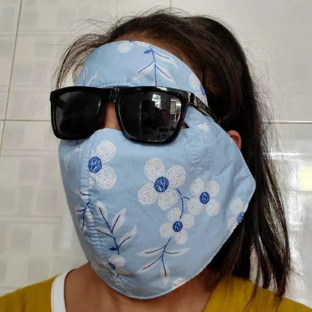 Khẩu trang nữ 3 lớp che trán
