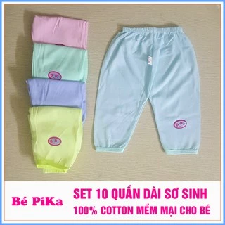 Bộ 5 quần chục dài sơ sinh cho bé trai, bé gái từ 0-2 tuổi vải COTTON mềm mại