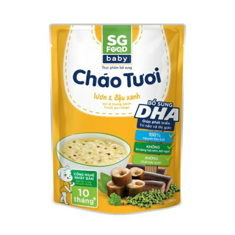 Cháo tươi LƯƠN ĐẬU XANH baby SG Food