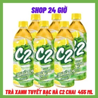 Trà Xanh C2 Vị Tuyết Bạc Hà 1 Lốc 6 Chai 455ml