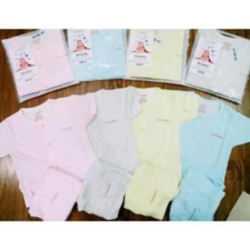 Bộ Cotton Sợi Tre NOUBABY Cộc Tay Cúc Giữa Siêu Tháng Mát Cho Bé