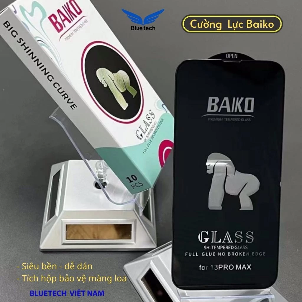 Kính cường lực cao cấp BAIKO - Cường lực Baiko cho iphone 6 - 13promax - Bluetech