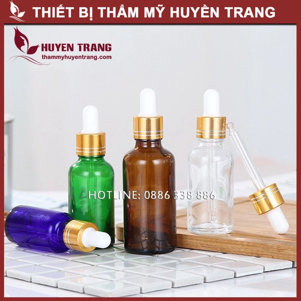 Lọ Chiết Mỹ Phẩm, Serum, Tinh Dầu, Nước Hoa - Có Núm Bóp Nhỏ Giọt 5ml 10ml 20ml - Thẩm Mỹ Huyền Trang NANOCEE