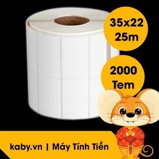 Giấy In Mã Vạch 2 Tem (Cuộn 2000 Tem) - Decal Nhiệt 2 Tem 35x22 mm