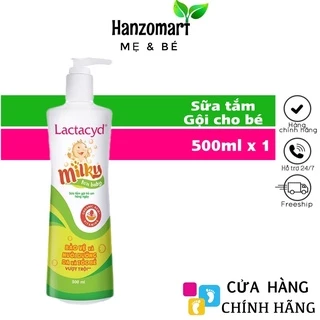 Sữa Tắm Gội Cho Bé Trẻ Em Lactacyd Milky Bảo Vệ, Nuôi Dưỡng Da và Tóc Bé 500ml