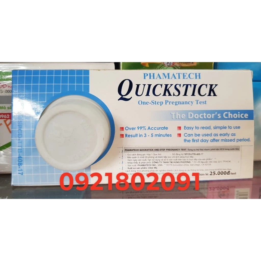 (nhập khẩu usa chính hãng) Quickstick que thử thai lẻ  cái quick stick