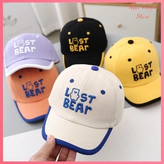 Mũ Lưỡi Trai  BÉ 1-4 TUỔI Thêu Chữ GOODLUCK và LAST BEAR Dành Cho Bé Trai Bé Gái