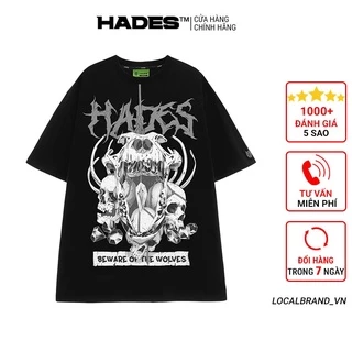 [LOCAL BRAND] Áo thun Hades skull worlf tay lỡ form rộng vải Cotton - Thời trang nam nữ Unisex Streetwear