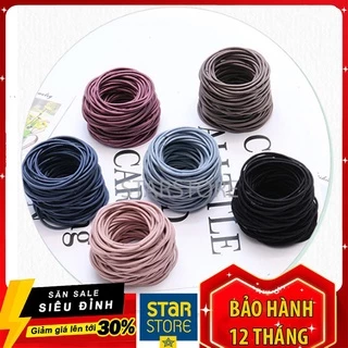 Set 100 Dây Buộc Tóc Kèm Túi Zip Co Giãn Cao Cấp Dành Cho Nữ