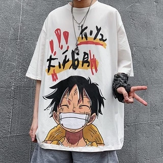 Áo Thun Tay Ngắn In Hình One Piece Phong Cách Harajuku Thời Trang Mùa Hè Cho Nam Và Nữ Faruiline Fru079