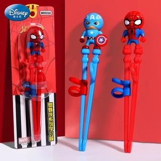 Đũa tập ăn hình người nhện Spiderman, Captain nổi 3D cho trẻ em, bé trai ăn uống - (Disney)