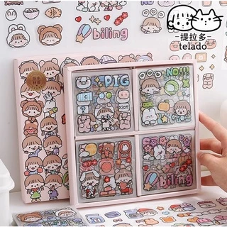 Sticker cute/Set 10 tấm hình dán dễ thương Butter Rabbit Holiday trang trí sổ bullet journal Tẻn Tẻn