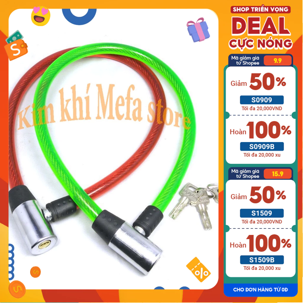 Khóa dây cáp chống cắt trộm cửa nhà, xe máy, xe đạp