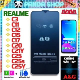 Kính Cường Lực AG Nhám Realme C3 C11 C12 C15 C17 C20 C21Y C25 C25S C25Y C35 C30s C33 10 9 9i 9 Pro 8 7 6 6i GT Neo Q3 Q5