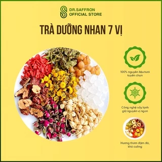 Trà dưỡng nhan detox 7 vị (hoa cúc, nụ hoa hồng, long nhãn, kỳ tử, táo đỏ, hoa nhài, cỏ ngọt)