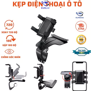 Giá đỡ kẹp điện thoại vô lăng để trên xe hơi ô tô xoay 360 độ chống rung treo đa điểm trên taplo, gương chiếu hậu