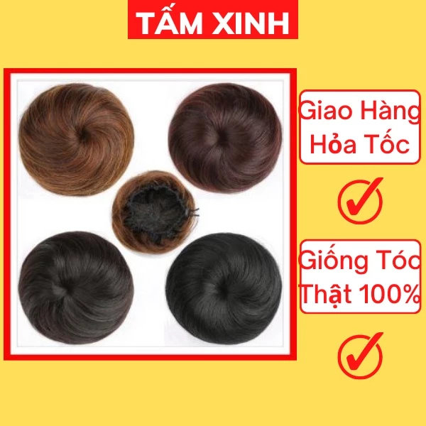 Búi tóc giả tròn củ tỏi dáng hàn quốc trẻ trung dùng đi chơi đi tiệc là tôn dáng tóc - BÚI CỦ TỎI